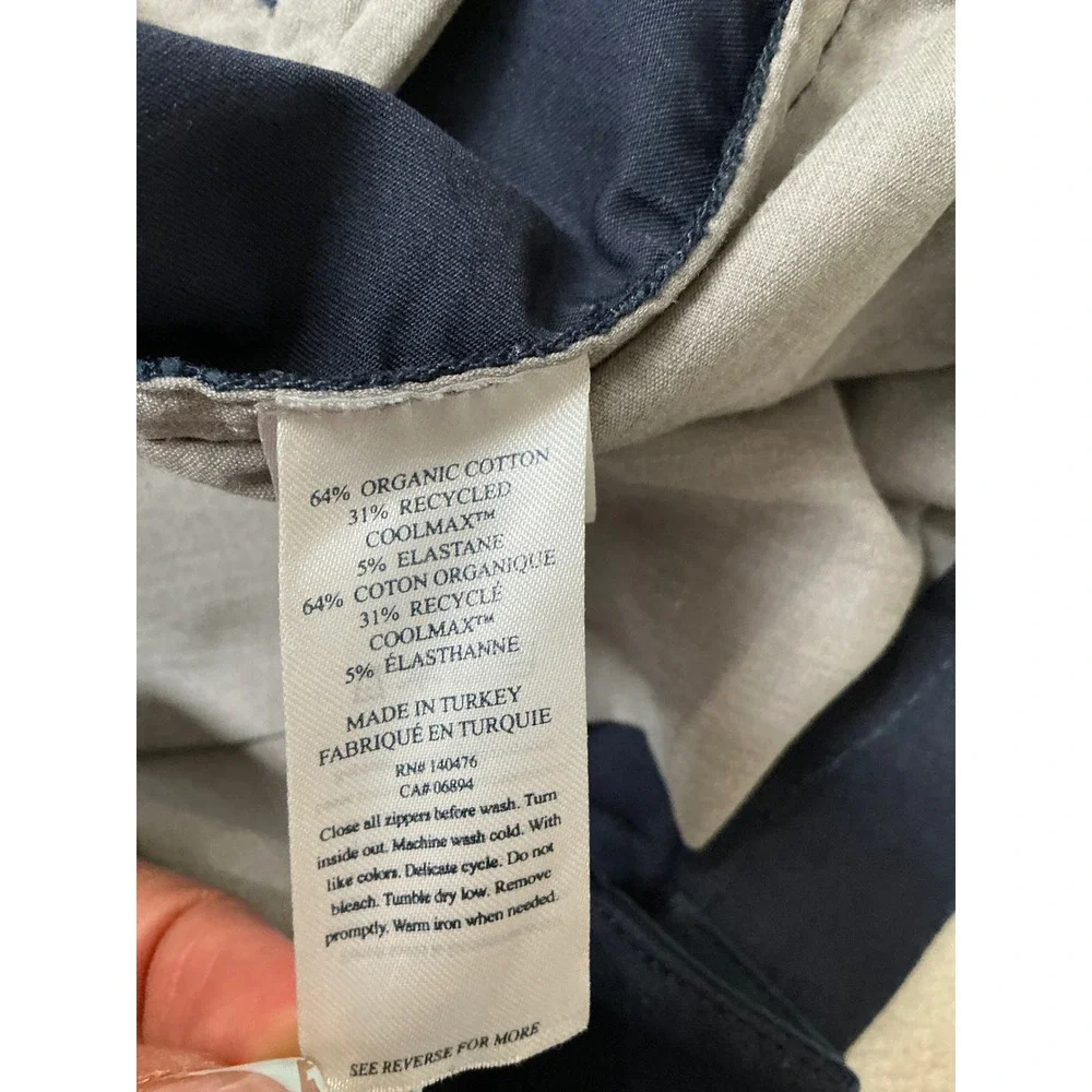 Faherty Movement Chino Shorts Men's 34 Coolmax Navy Solid Stretch